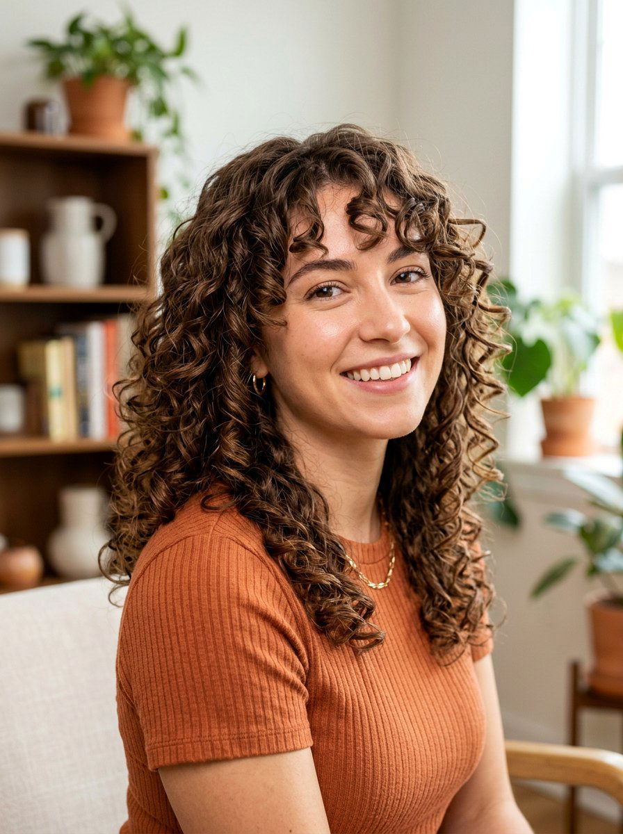 Shoulder Length Curly Haircut With Side Bangs - 20 shoulder length haircut with side bangs - 20 shoulder length haircut with side bangs