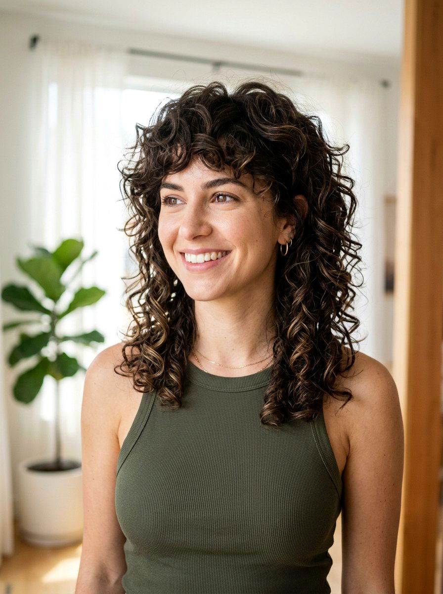 Shoulder Length Curly Layered Shag Haircut - 20 shoulder length curly shag haircut - 20 shoulder length curly shag haircut