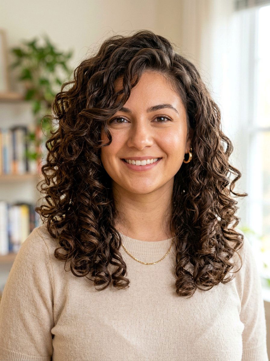 Shoulder Length Curly Layers For Round Face - 20 curly layered haircut for round face women - 20 curly layered haircut for round face women