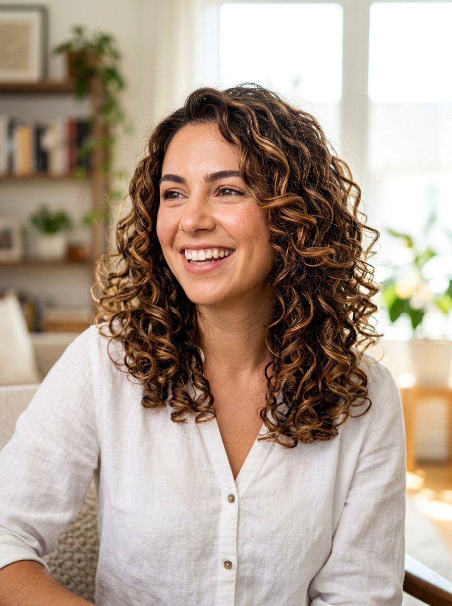 Shoulder Length Curly Layers With Highlights - 20 shoulder length curly layers haircut - 20 shoulder length curly layers haircut