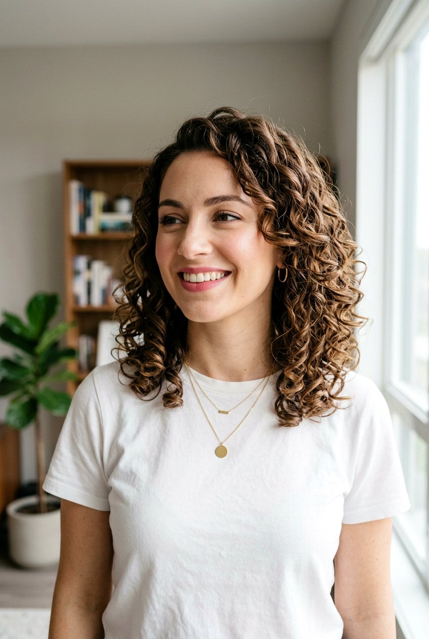 Shoulder Length Curly Lob - 20 curly hairstyle for college girls - 20 curly hairstyle for college girls