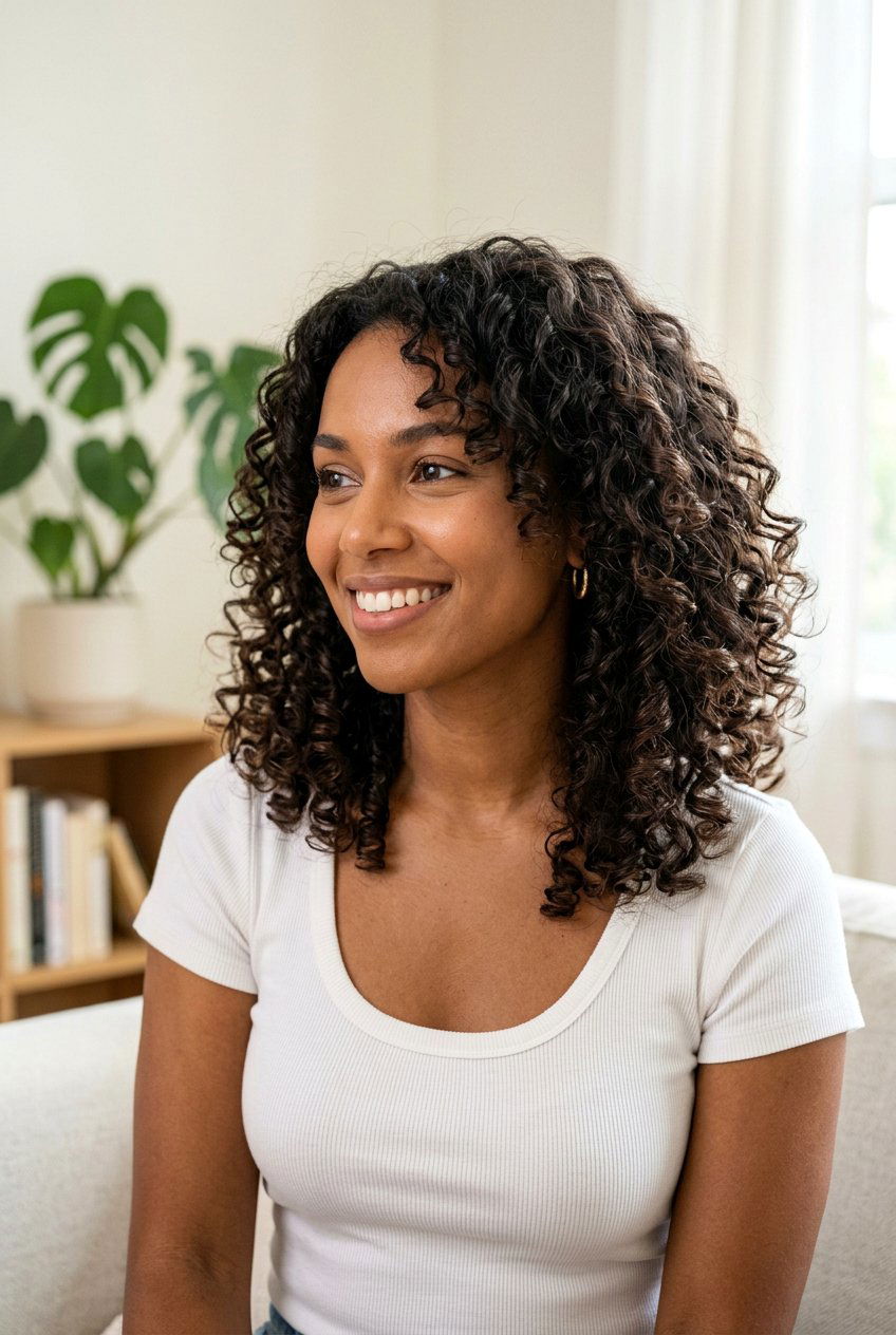 Shoulder Length Curly Lob - 20 low maintenance haircut for curly thick hair - 20 low maintenance haircut for curly thick hair