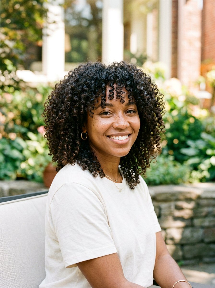 Shoulder Length Curly Shag For Natural Curls - 20 shoulder length curly shag haircut - 20 shoulder length curly shag haircut