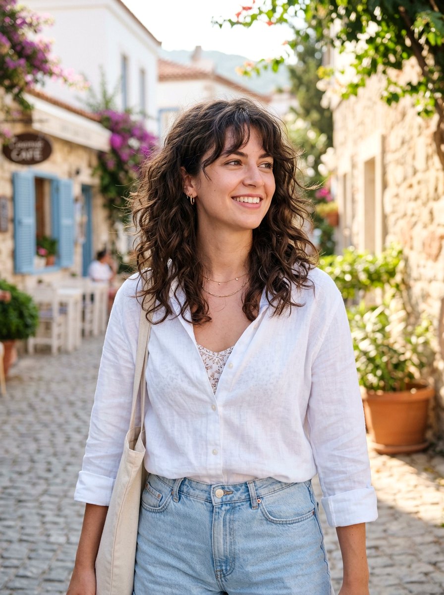 Shoulder Length Curly Shag For Wavy Hair - 20 shoulder length curly shag haircut - 20 shoulder length curly shag haircut