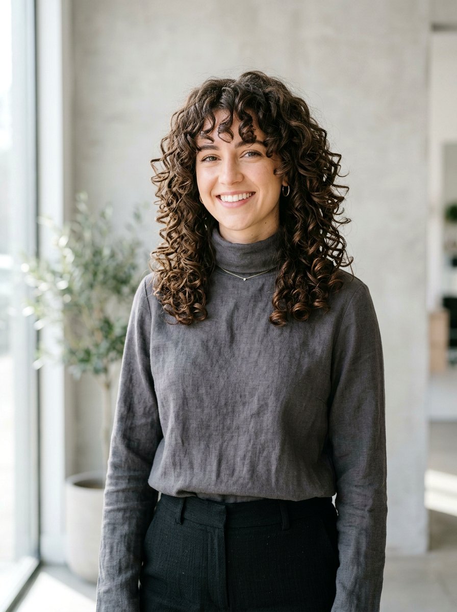 Shoulder Length Curly Shag With Defined Curls - 20 shoulder length curly shag haircut - 20 shoulder length curly shag haircut