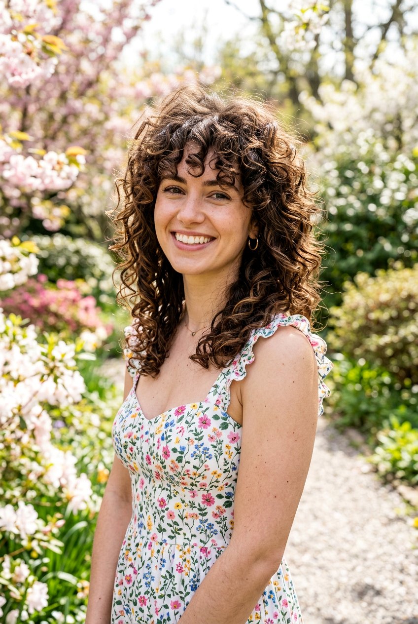 Shoulder Length Curly Wolf Cut - 20 wolf cut for heart shaped face women - 20 wolf cut for heart shaped face women