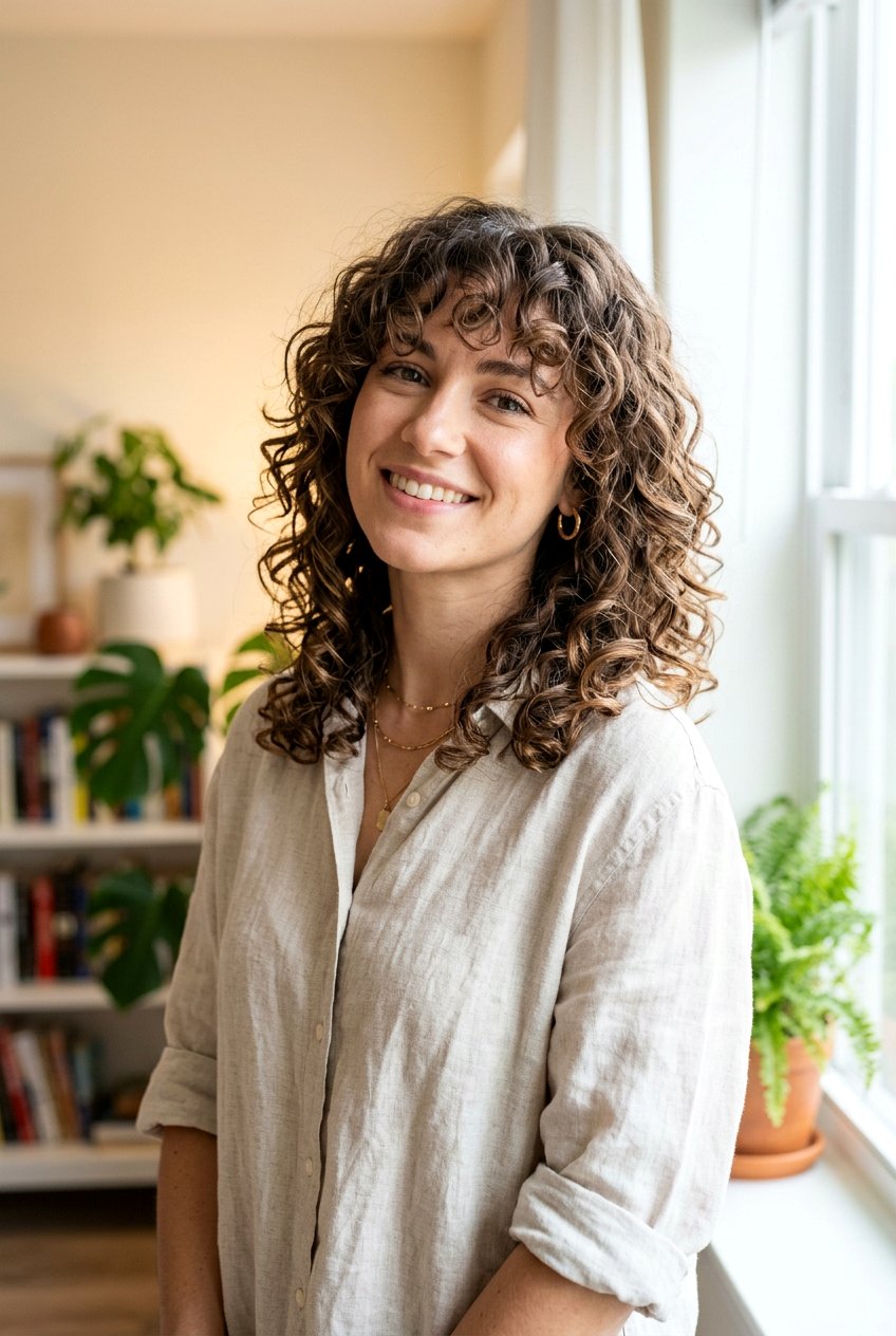 Shoulder Length Curly Wolf Cut - 20 layered wolf cut for curly hair women - 20 layered wolf cut for curly hair women