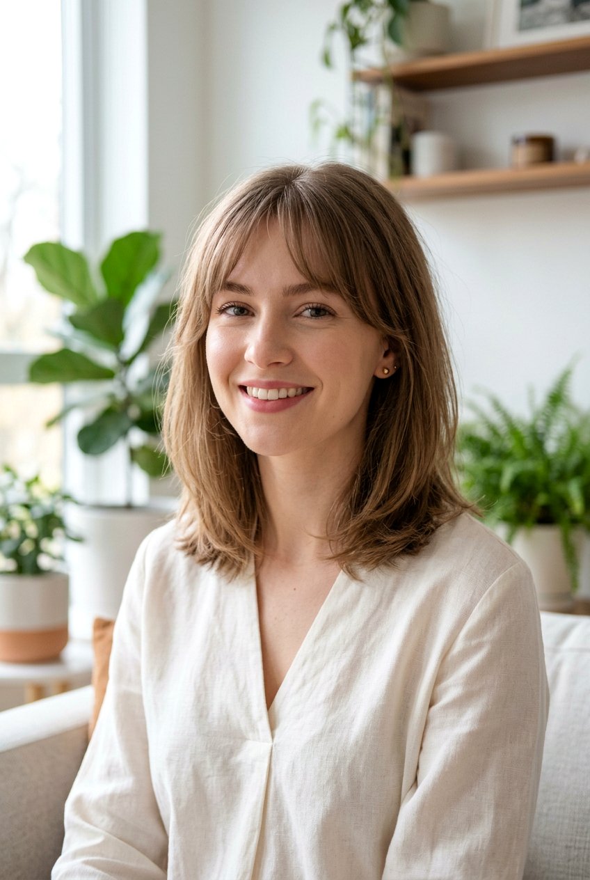 Shoulder Length Cut With Baby Curtain Bangs For Fine Hair - 20 shoulder length haircut for fine hair with bangs - 20 shoulder length haircut for fine hair with bangs