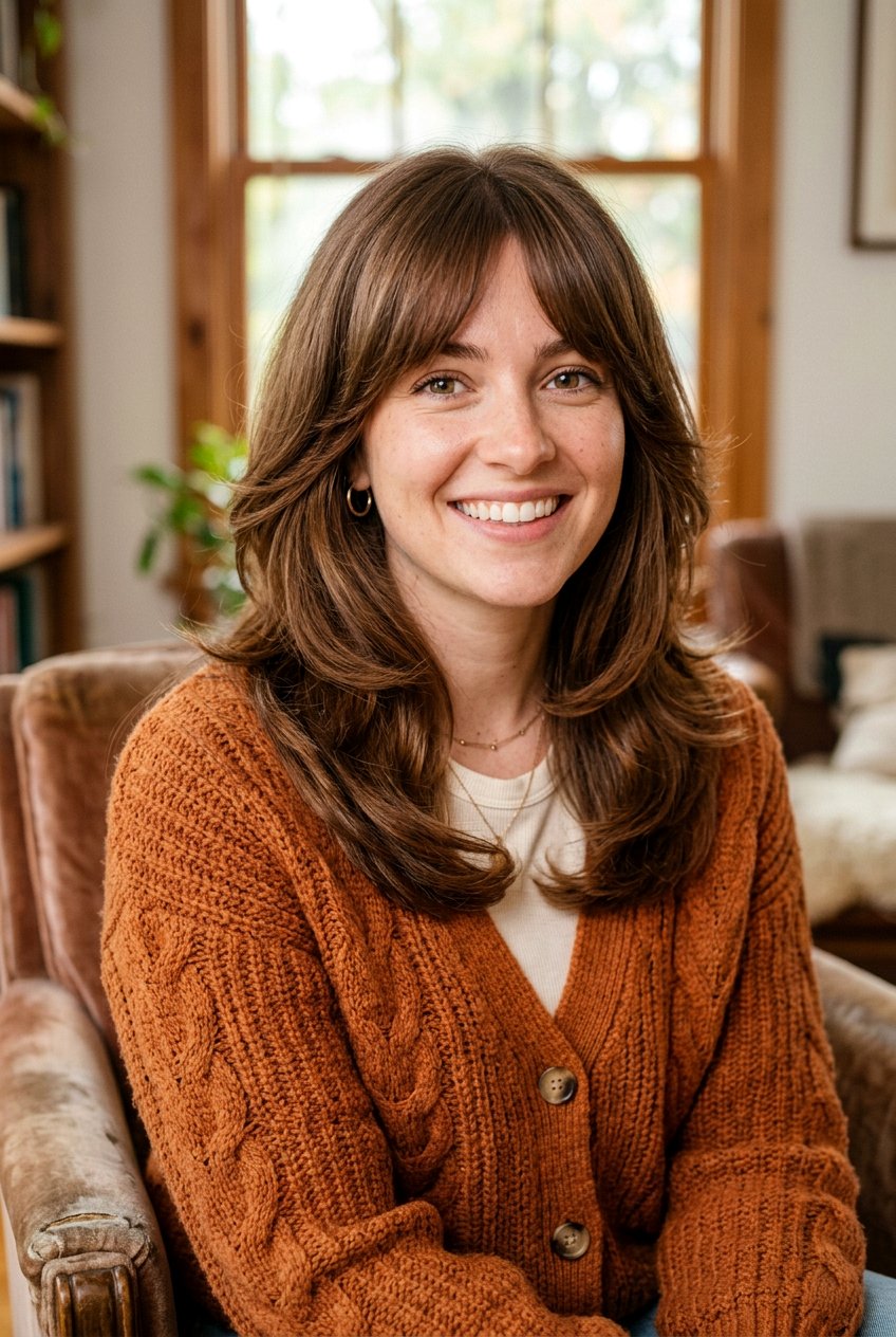 Shoulder Length Cut With Feathered Bangs - 20 low maintenance medium haircut with bangs - 20 low maintenance medium haircut with bangs