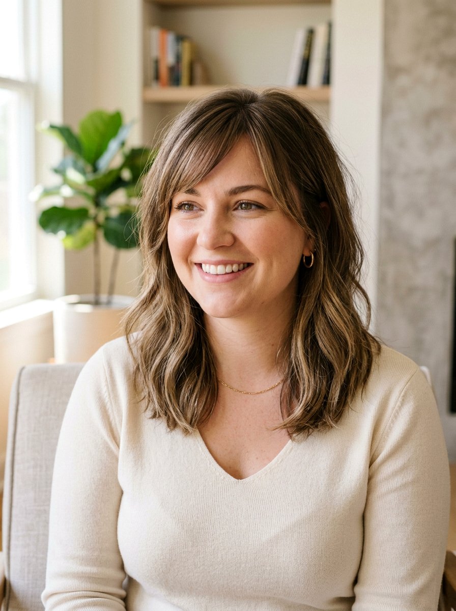 Shoulder Length Cut With Side Bangs For Round Face - 20 shoulder length haircut with side bangs - 20 shoulder length haircut with side bangs