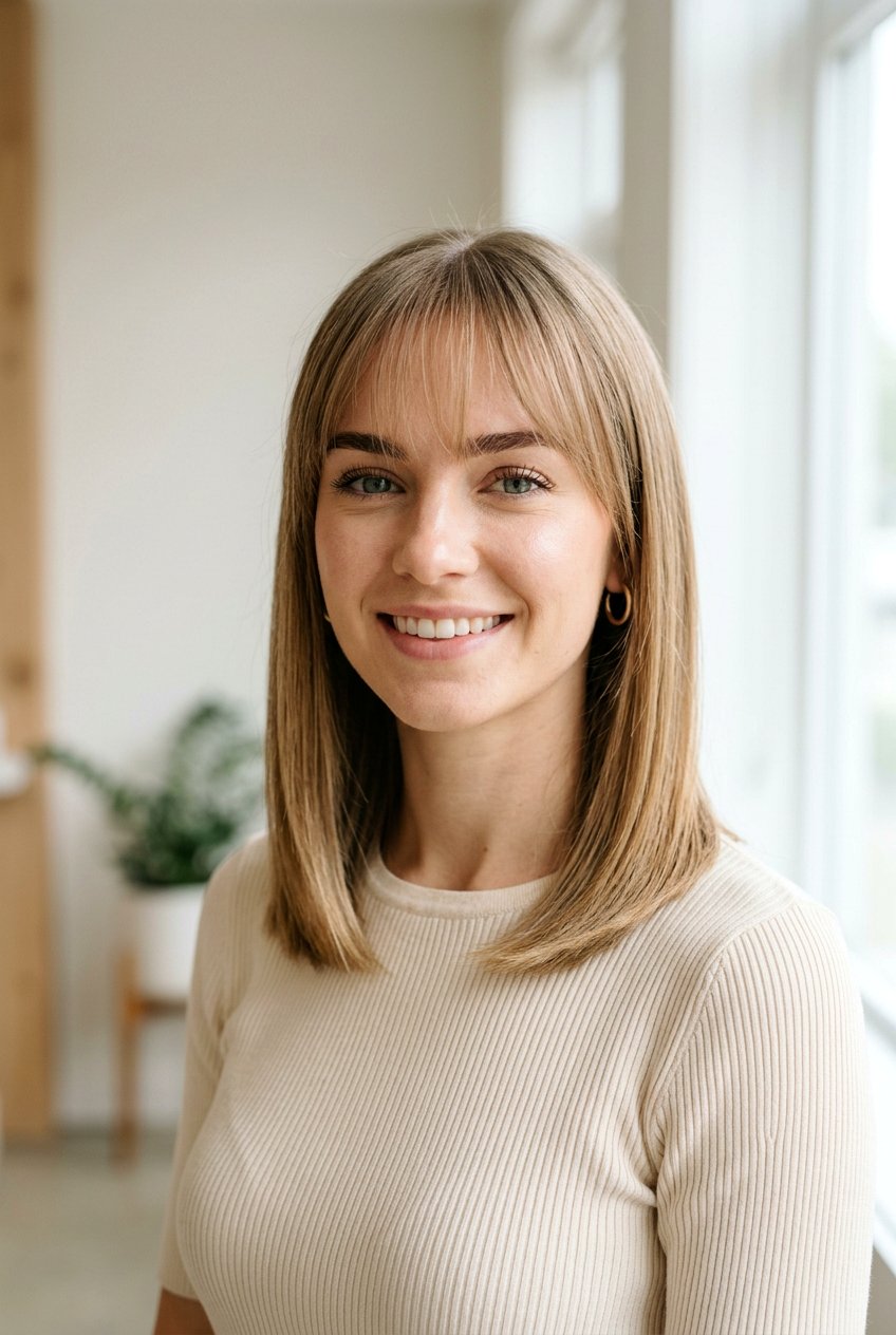 Shoulder Length Cut With Soft See Through Bangs For Fine Hair - 20 shoulder length haircut for fine hair with bangs - 20 shoulder length haircut for fine hair with bangs