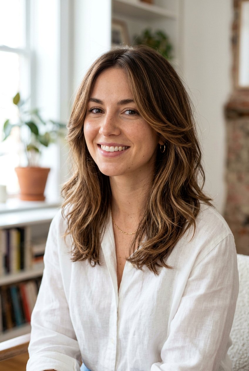 Shoulder Length Face Framing Layers - 20 medium haircut to remove bulk from thick hair - 20 medium haircut to remove bulk from thick hair