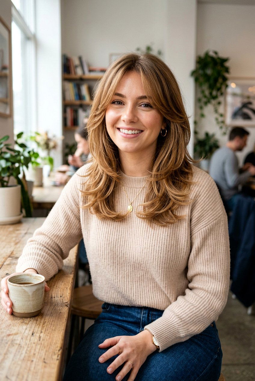 Shoulder Length Feather Cut With Layers - 20 feather cut for medium hair - 20 feather cut for medium hair