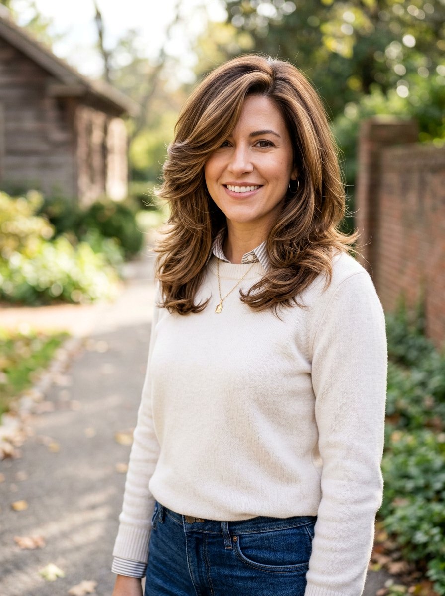 Shoulder Length Feathered Haircut With Deep Side Part - 20 shoulder length haircut with feathered ends - 20 shoulder length haircut with feathered ends