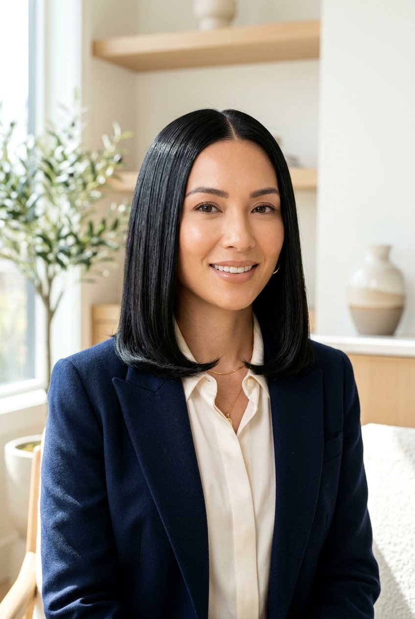 Shoulder Length Glass Bob With Tucked Ends - 20 glass hair haircut for shoulder length hair - 20 glass hair haircut for shoulder length hair