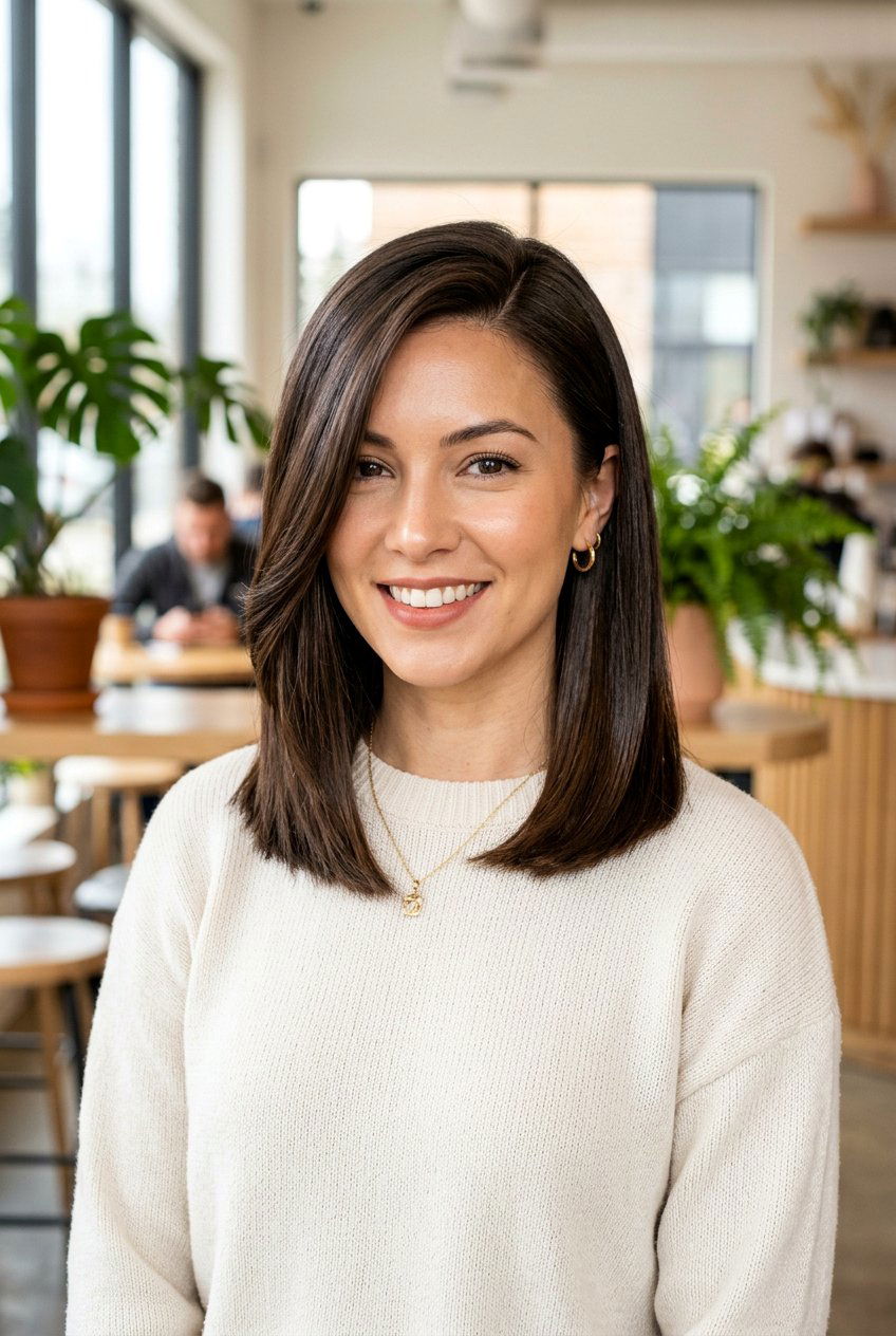 Shoulder Length Glass Cut With Side Part - 20 glass hair haircut for shoulder length hair - 20 glass hair haircut for shoulder length hair