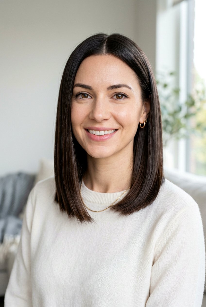 Shoulder Length Glass Lob With Middle Part - 20 glass hair haircut for shoulder length hair - 20 glass hair haircut for shoulder length hair