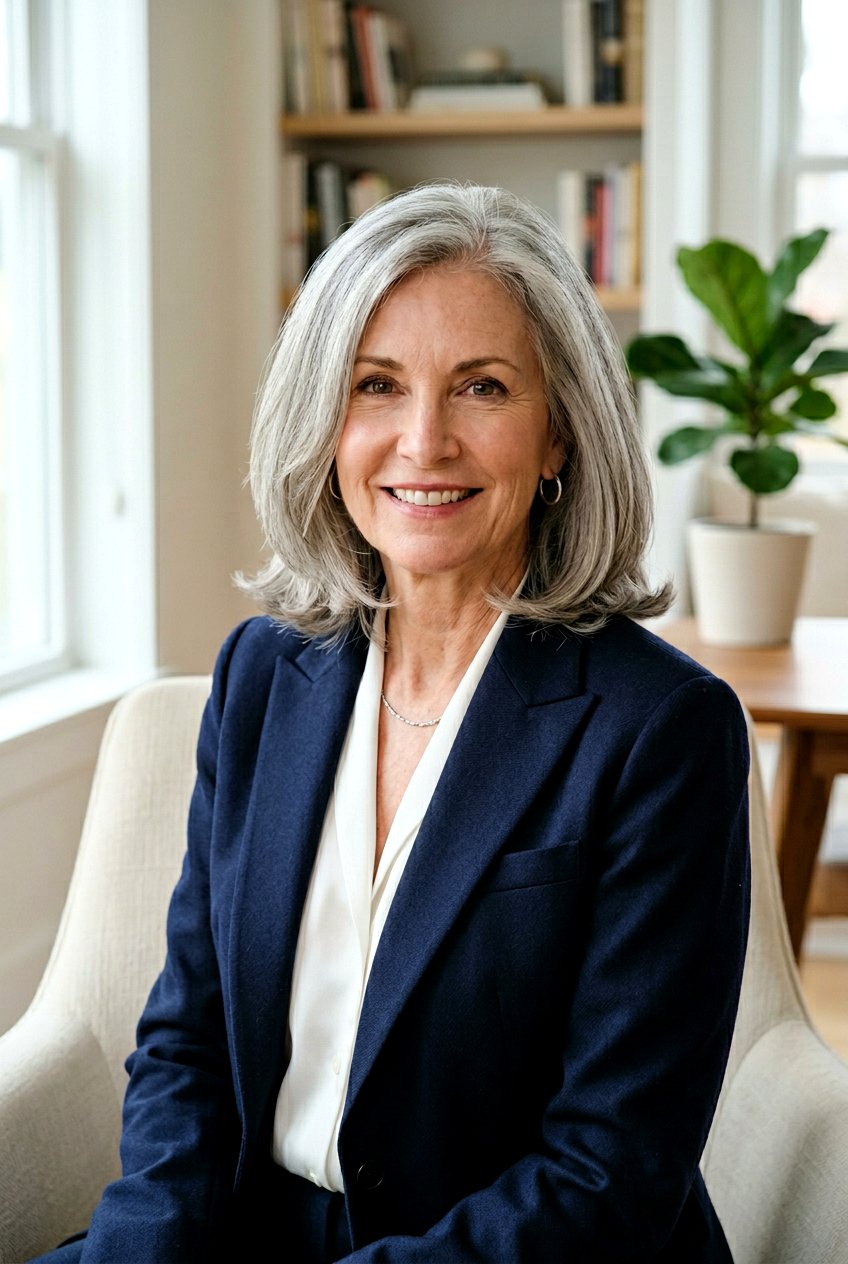 Shoulder Length Gray Bob With Layers Around Face - 20 gray hair with face framing layers - 20 gray hair with face framing layers