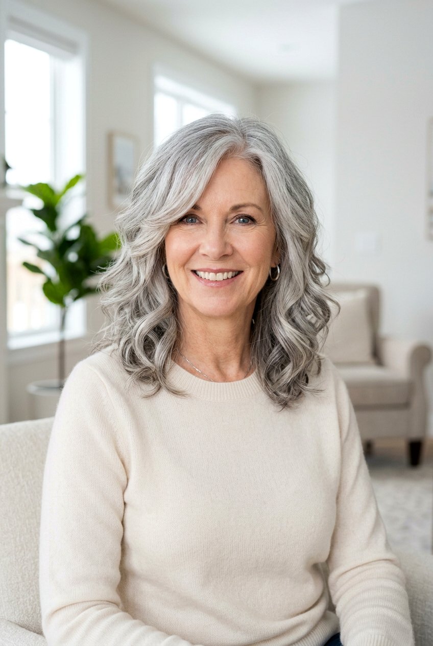 Shoulder Length Gray Layers - 20 hairstyles for women with naturally gray hair - 20 hairstyles for women with naturally gray hair