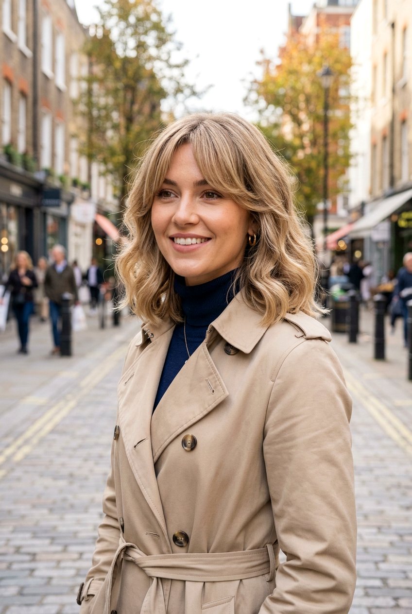 Shoulder Length Hair Curtain Bangs - 20 curtain fringe for round face women - 20 curtain fringe for round face women