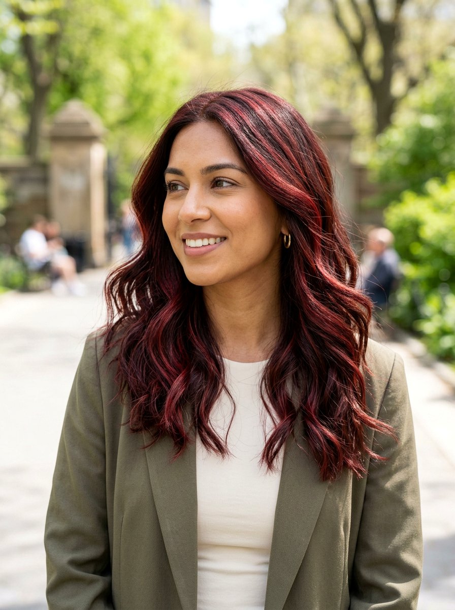 Shoulder Length Hair With Cherry Cola Highlights - 20 winter cherry cola highlights - 20 winter cherry cola highlights