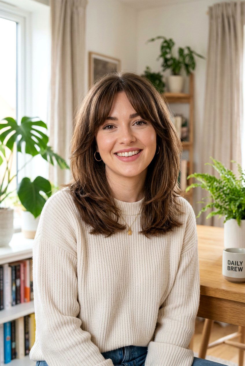 Shoulder Length Hair With Curtain Bangs - 20 curtain bangs for thick hair - 20 curtain bangs for thick hair