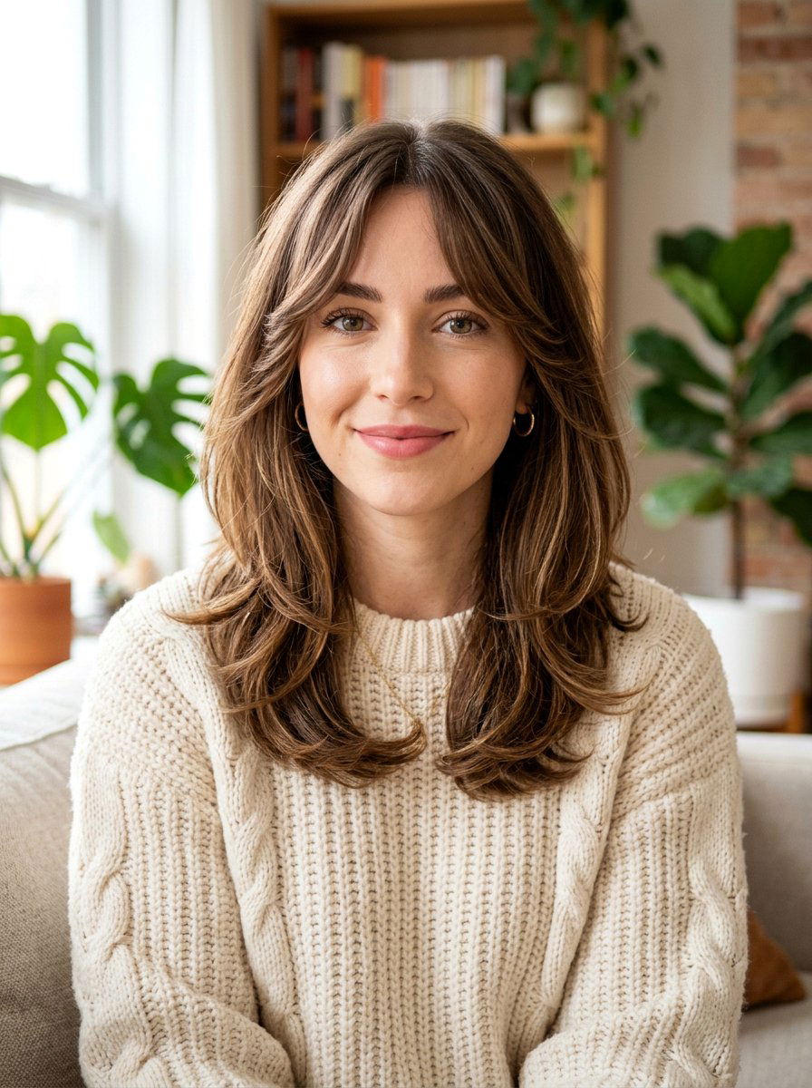 Shoulder Length Hair With Curtain Bangs - 20 shoulder length layers for fine hair - 20 shoulder length layers for fine hair