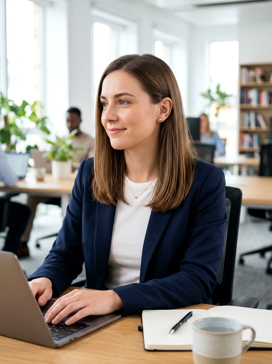 Shoulder Length Hair With Tucked Behind Ear Look For Office - 20 shoulder length work hairstyles - 20 shoulder length work hairstyles