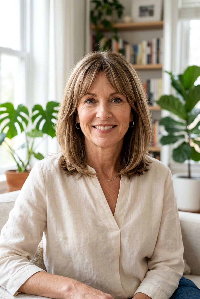 Shoulder Length Haircut With Curtain Bangs - 20 medium haircut for women over 50 with bangs - 20 medium haircut for women over 50 with bangs