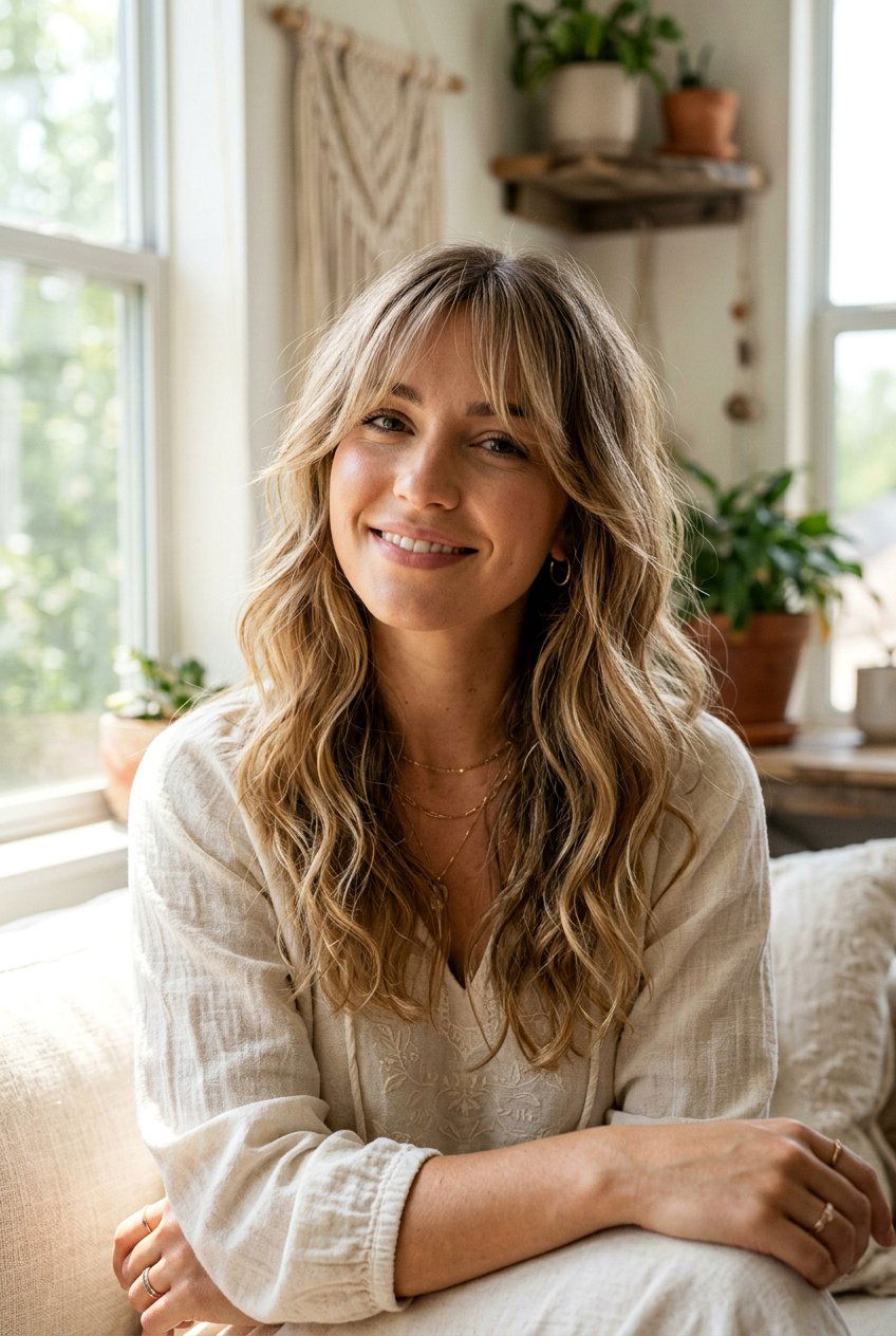 Shoulder Length Haircut With Curtain Wispy Bangs - 20 shoulder length haircut with wispy bangs - 20 shoulder length haircut with wispy bangs