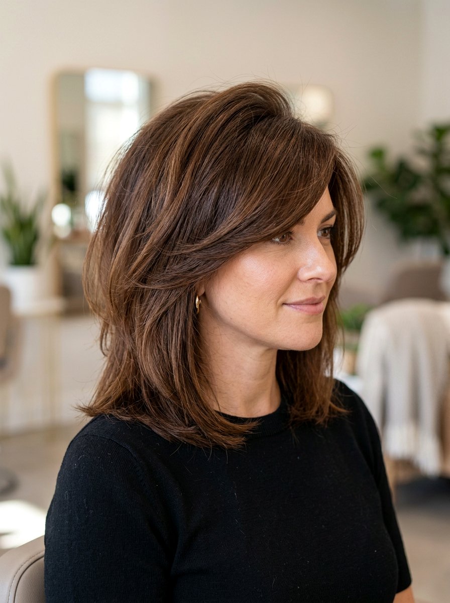 20 Gorgeous Shoulder Length Haircut with Side Bangs to Try