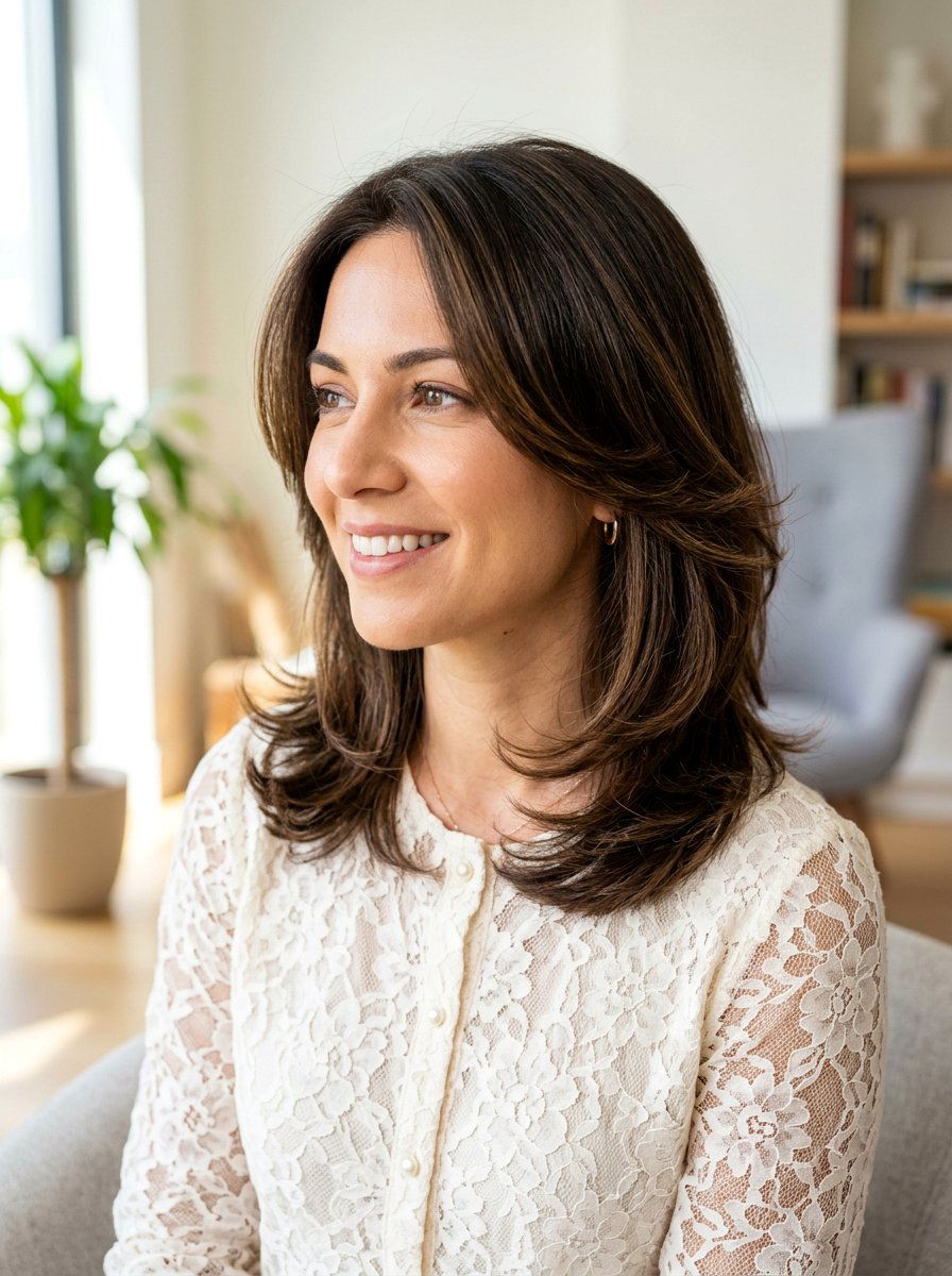 Shoulder Length Haircut With Feathered Ends For Thick Hair - 20 shoulder length haircut for thick hair - 20 shoulder length haircut for thick hair