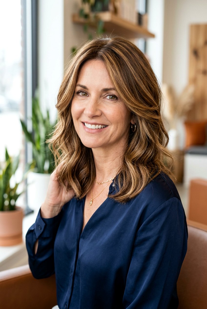 Shoulder Length Haircut With Layers And Highlights For Women Over 40 - 20 medium haircut for women over 40 - 20 medium haircut for women over 40