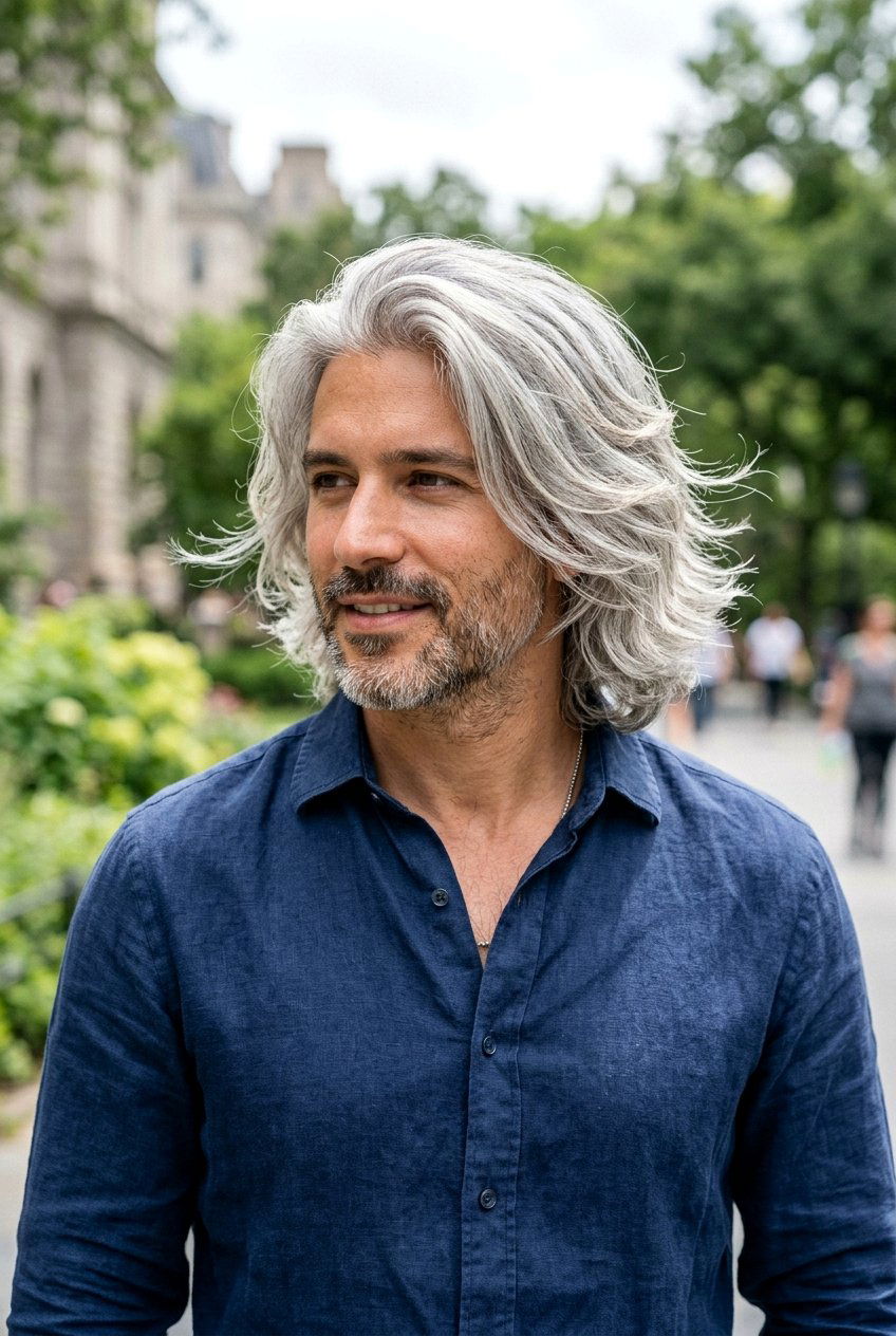 Shoulder Length Haircut With Layers - 20 long layers haircut for older men - 20 long layers haircut for older men