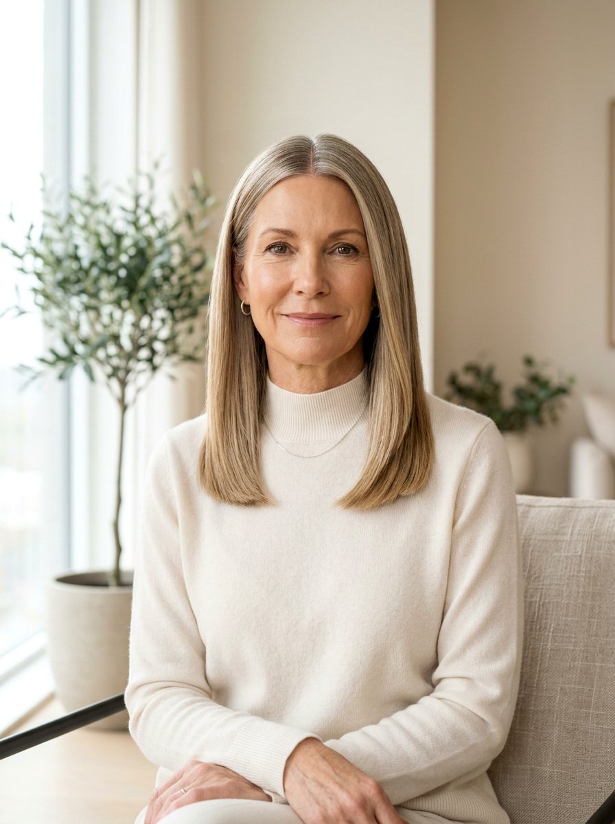 Shoulder Length Haircut With Middle Part Over 50 - 20 shoulder length haircut for women over 50 - 20 shoulder length haircut for women over 50