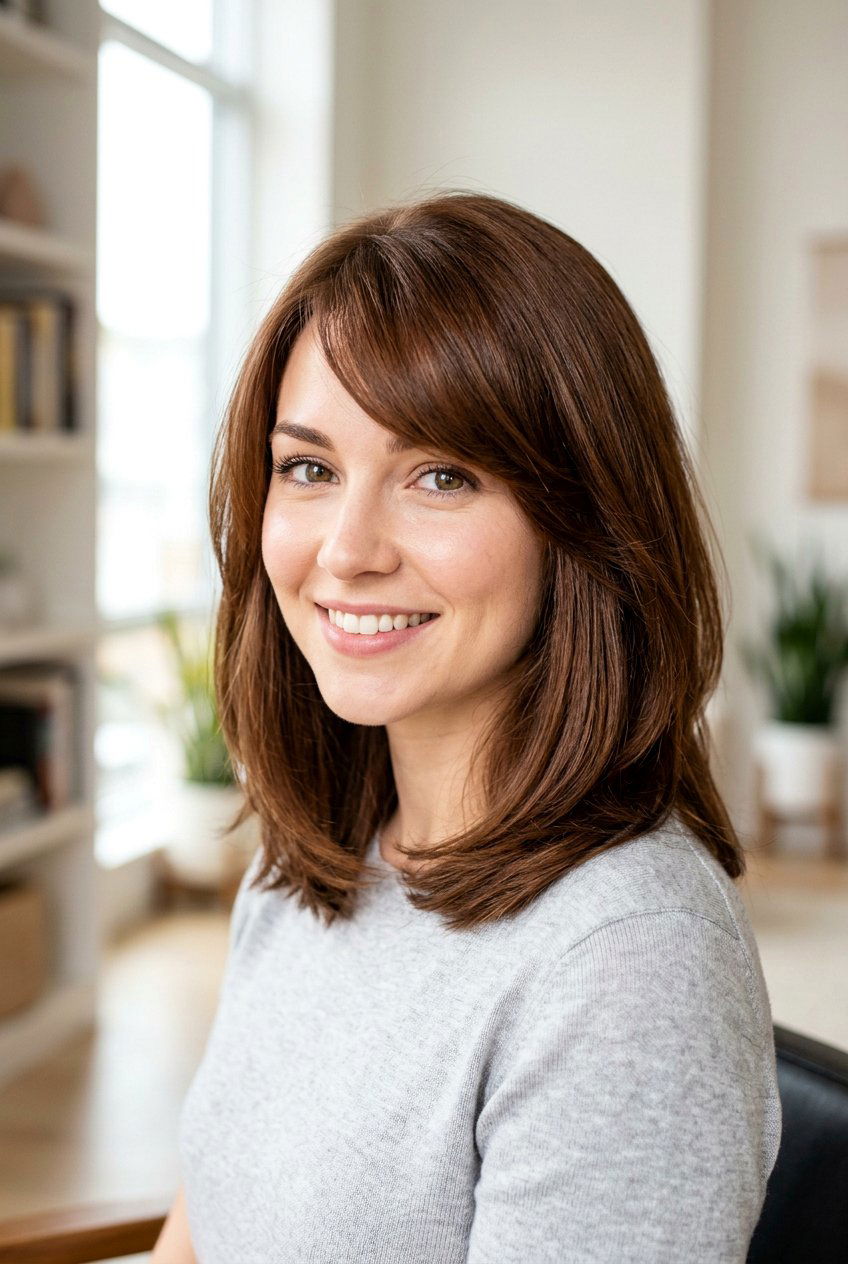 Shoulder Length Haircut With Side Bangs - 20 shoulder length haircuts - 20 shoulder length haircuts