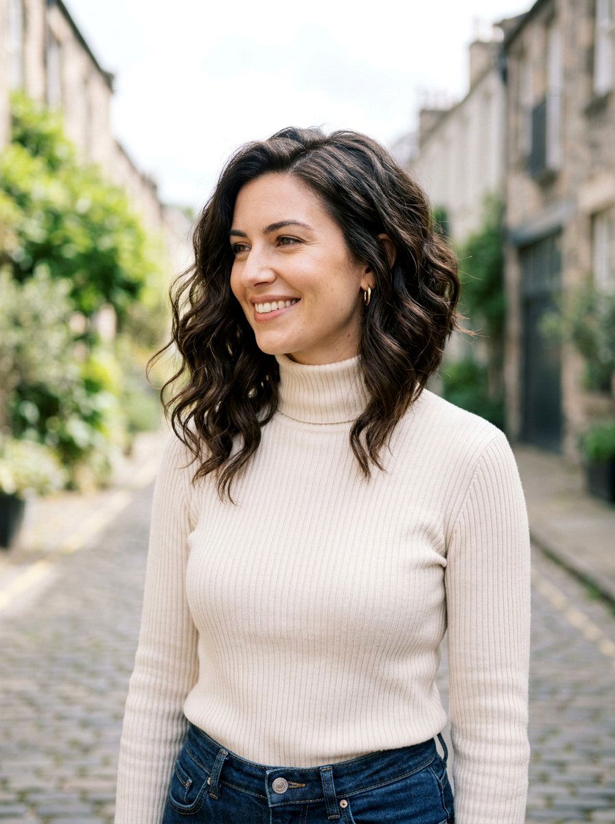 Shoulder Length Inverted Lob - 20 shoulder length wavy haircut for thick hair - 20 shoulder length wavy haircut for thick hair