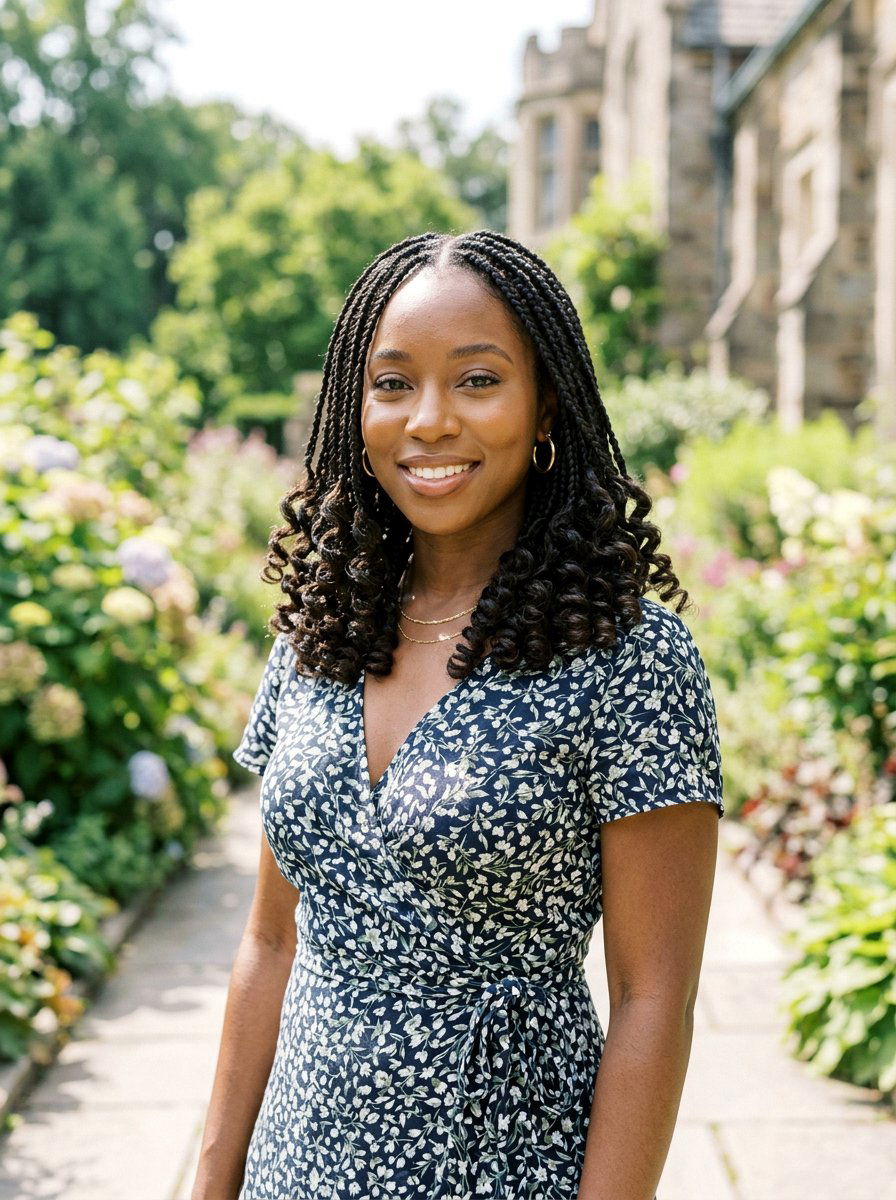 Shoulder Length Knotless Braids With Curls - 20 knotless braids with curls - 20 knotless braids with curls