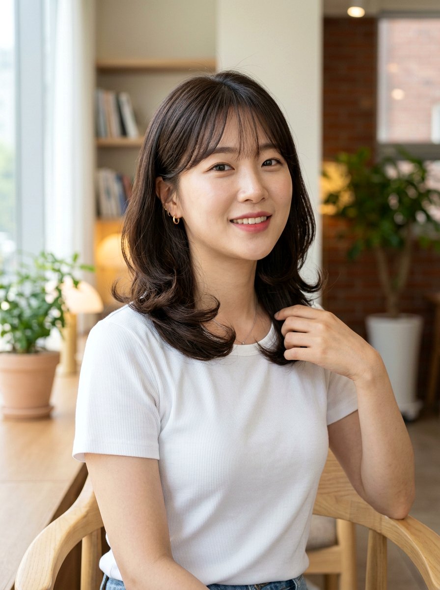 Shoulder Length Korean C Curl Perm - 20 korean c curl perm - 20 korean c curl perm