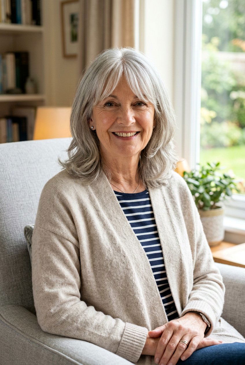 Shoulder Length Layered Cut With Curtain Bangs Over 60 - 20 medium haircut for women over 60 with layers - 20 medium haircut for women over 60 with layers