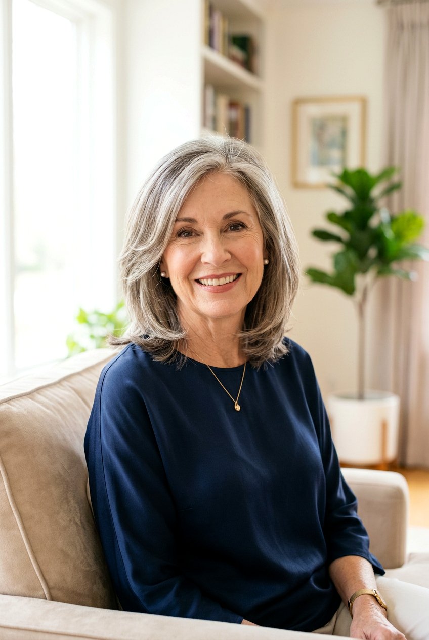 Shoulder Length Layered Cut With Side Part - 20 medium haircut for women over 60 with layers - 20 medium haircut for women over 60 with layers