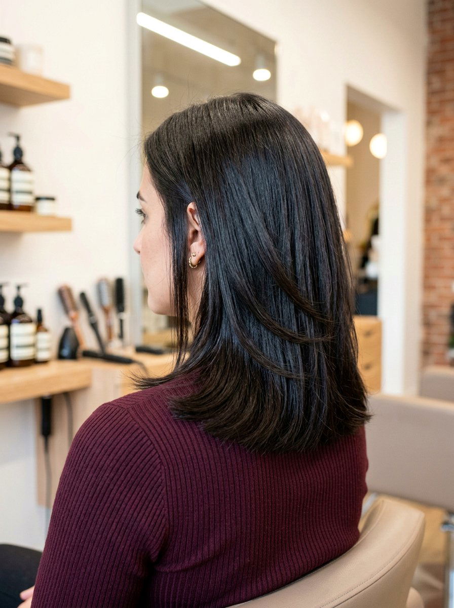 Shoulder Length Layered Cut for Thick Straight Hair - 20 shoulder length straight haircut with layers - 20 shoulder length straight haircut with layers