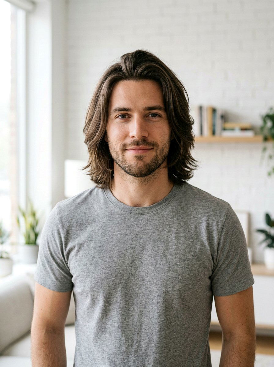 Shoulder Length Layered Hair With Middle Part - 20 shoulder length layered hair men - 20 shoulder length layered hair men