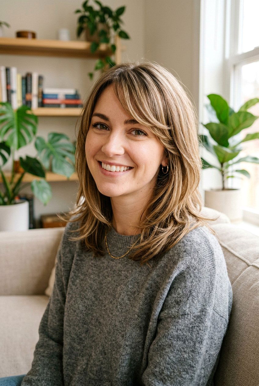 Shoulder Length Layered Hair With Side Bangs - 20 layered haircut with side bangs - 20 layered haircut with side bangs