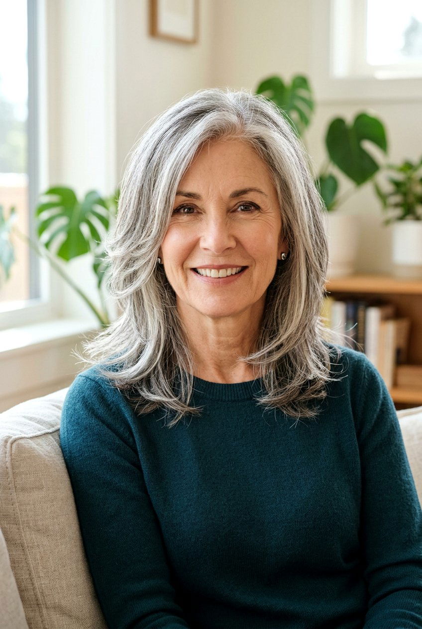 Shoulder Length Layered Haircut - 20 best haircuts for women over 60 - 20 best haircuts for women over 60