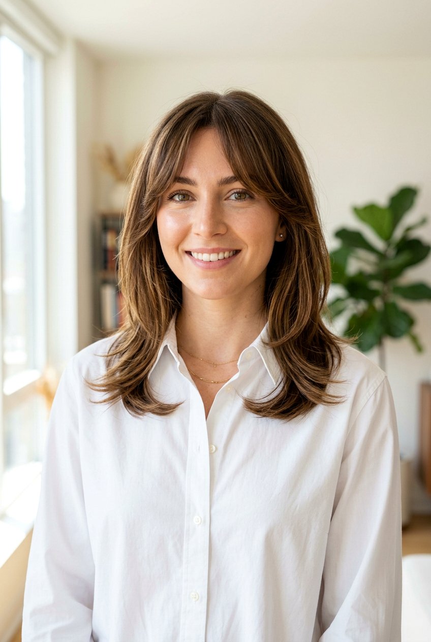 Shoulder Length Layered Haircut With Curtain Bangs - 20 modern layered haircut with curtain bangs - 20 modern layered haircut with curtain bangs