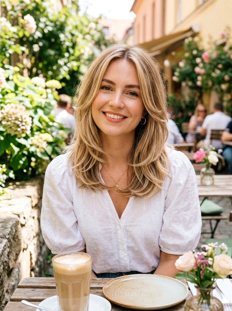 Shoulder Length Layered Lob - 20 wavy layered haircut for thick hair women - 20 wavy layered haircut for thick hair women