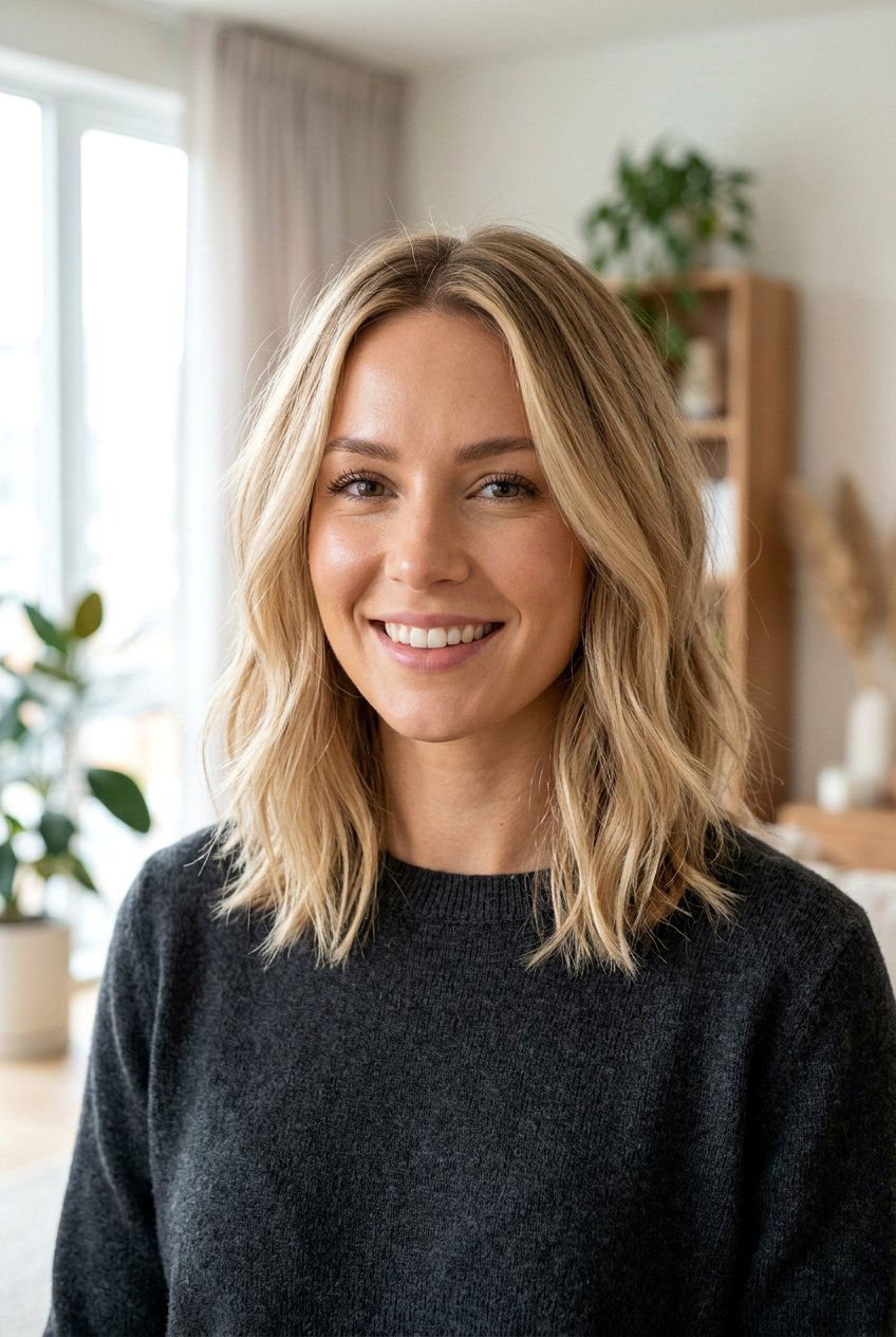 Shoulder Length Lob - 20 haircuts for square face shape - 20 haircuts for square face shape