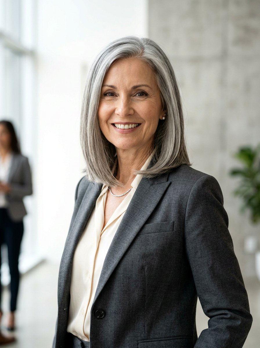 Shoulder Length Lob - 20 older women office hair ideas - 20 older women office hair ideas