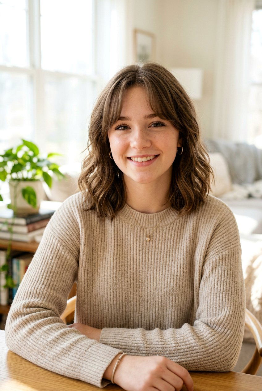 Shoulder Length Lob With Curtain Bangs - 20 curtain bangs for teenage girls - 20 curtain bangs for teenage girls